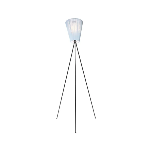 Northern Oslo Wood Vloerlamp light blue, matzwart onderstel