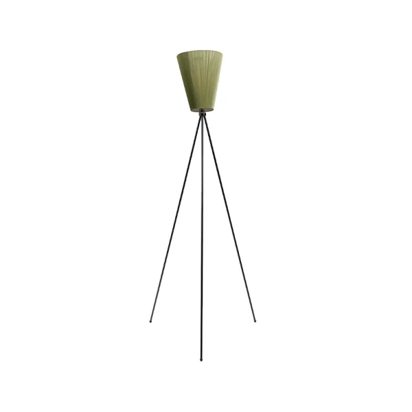 Northern Oslo Wood Vloerlamp olive green, matzwart onderstel