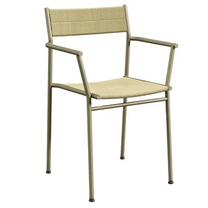 Northern Vev stoel met armleuningen grijs beige|naturel koord