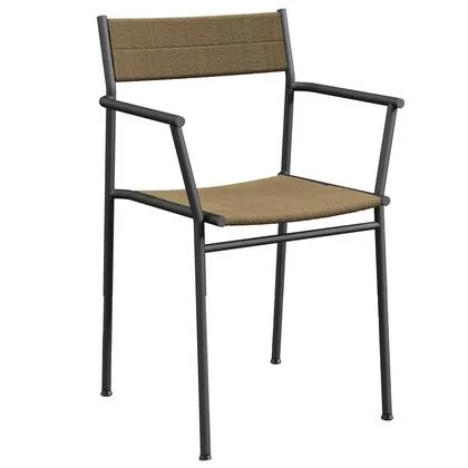 Northern Vev stoel met armleuningen zwart|bruin koord