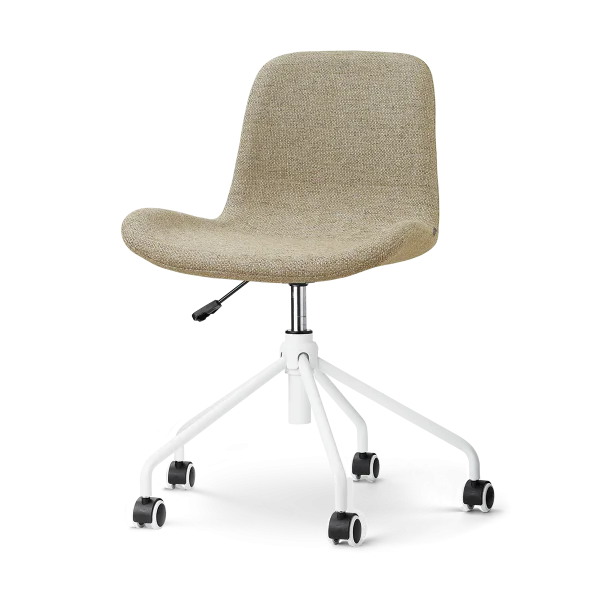 Nout-Fé bureaustoel taupe melange - wit onderstel