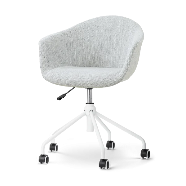 Nout-Otis bureaustoel grijs melange - wit onderstel