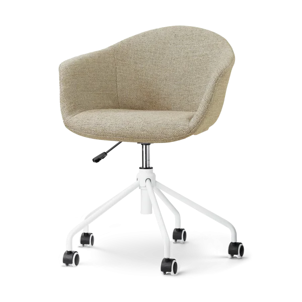 Nout-Otis bureaustoel taupe melange - wit onderstel