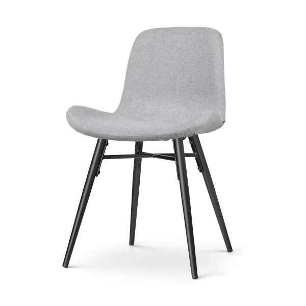 Nova-Fé eetkamerstoel lichtgrijs - zwart onderstel