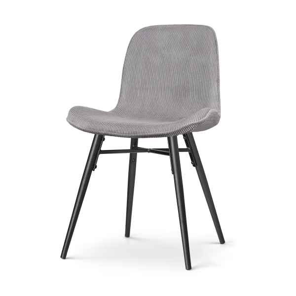 Nova-Fé eetkamerstoel rib warm grijs - zwart onderstel