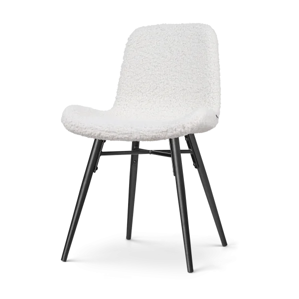 Nova-Fé eetkamerstoel teddy gebroken wit - zwart onderstel