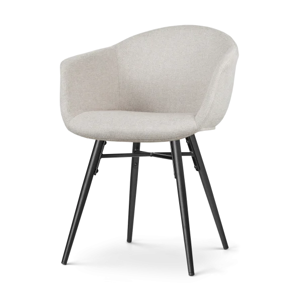 Nova-Otis eetkamerstoel beige - zwart onderstel