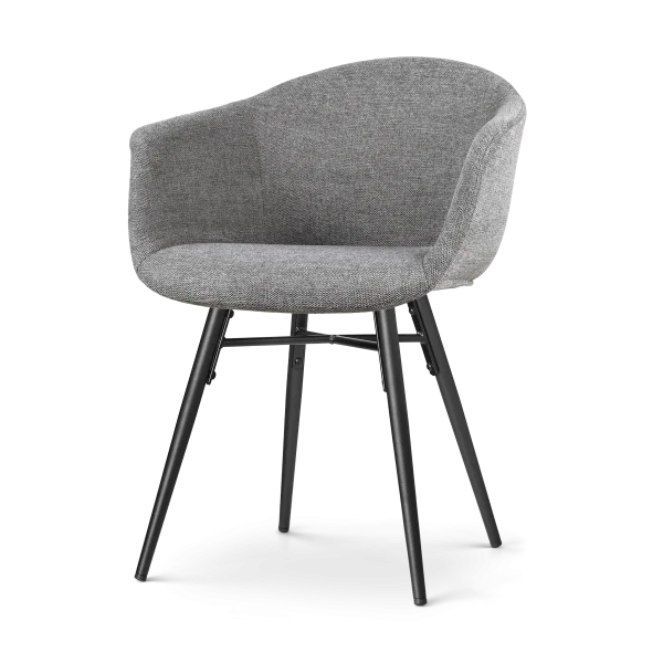 Nova-Otis eetkamerstoel donkergrijs - zwart onderstel