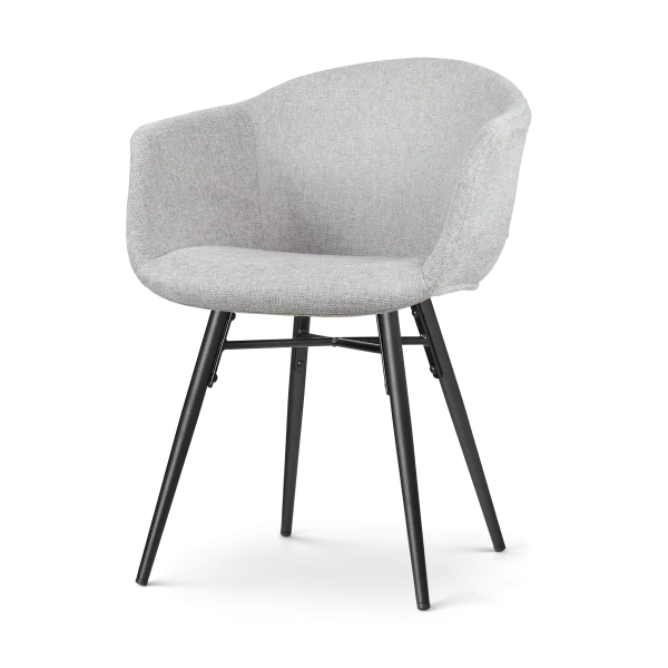 Nova-Otis eetkamerstoel lichtgrijs - zwart onderstel