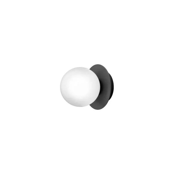 Nuura - Liila 1 Wand-/Plafondlamp IP44 Small Black/Opal