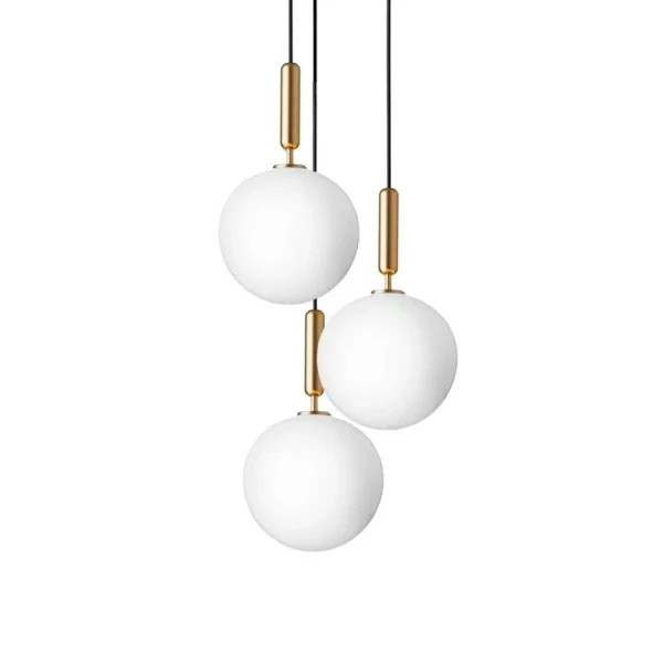 Nuura - Miira 3 Kroonluchter Large Brass/Opal White