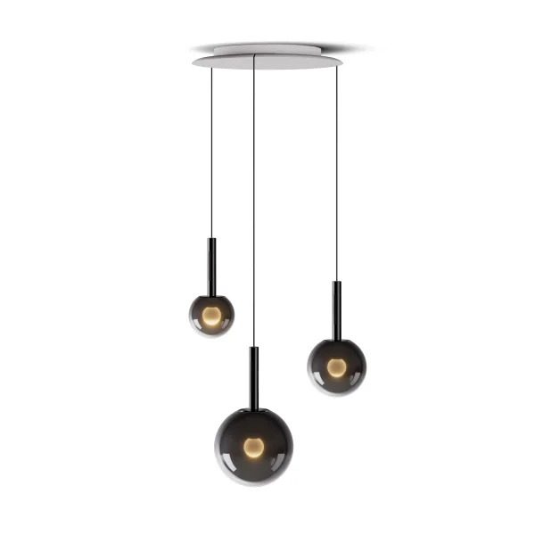 Occhio Luna Cloud 3 Hanglamp - L 20 - 170 cm - OcchioDarkChrome