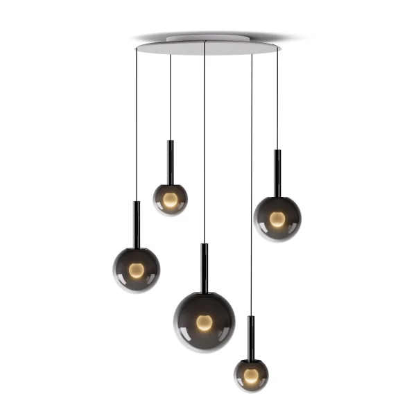 Occhio Luna Cloud 5 Hanglamp - OcchioDarkChrome - L 120 - 270 cm