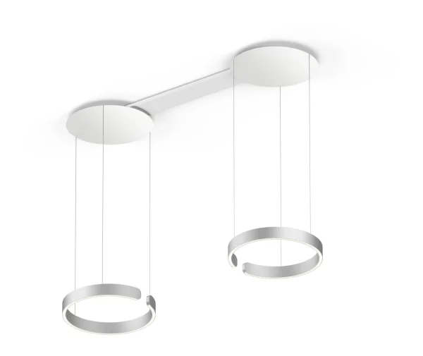 Occhio Mito Sospeso Due 40 Hanglamp - zilver mat - vast - met Occhio Air - room/narrow