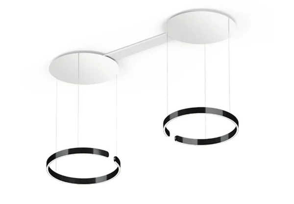 Occhio Mito Sospeso Due 60 Wide Hanglamp - black phantom - variabel - met Occhio Air - table/wide