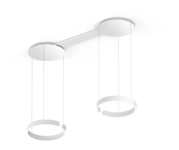 Occhio Mito Sospeso Due 60 Wide Hanglamp - wit mat - vast - zonder Occhio Air - table/wide