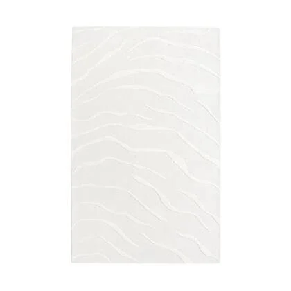 Off-white rechthoekig tapijt van wol en viscose 160x230cm