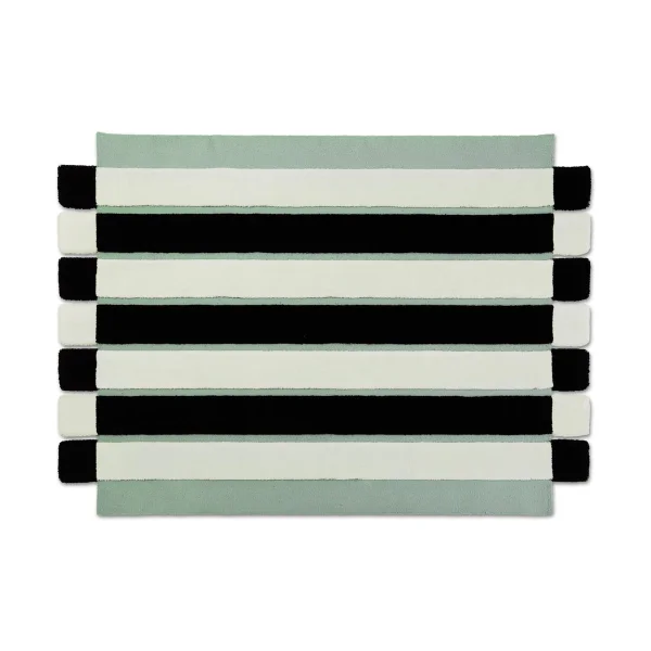 Ogeborg ODC Segment Rug Collection Stripe Chess vloerkleed Mint-white-black, 154x200 cm