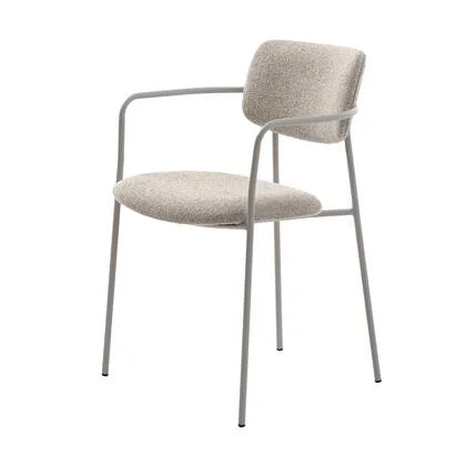 Olivine Chase Metalen Eetkamerstoel Lichtgrijs Gemêleerd