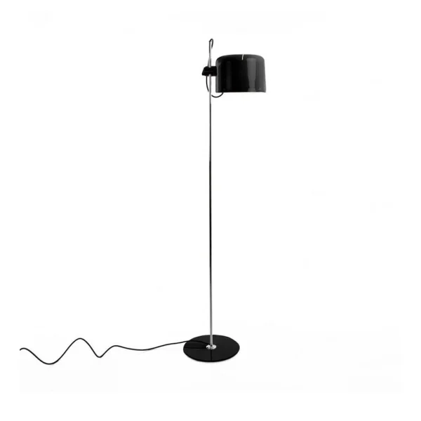 Oluce Coupé 3321 vloerlamp black, verchroomd onderstel