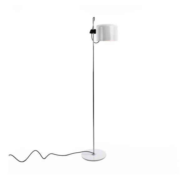 Oluce Coupé 3321 vloerlamp white, verchroomd onderstel