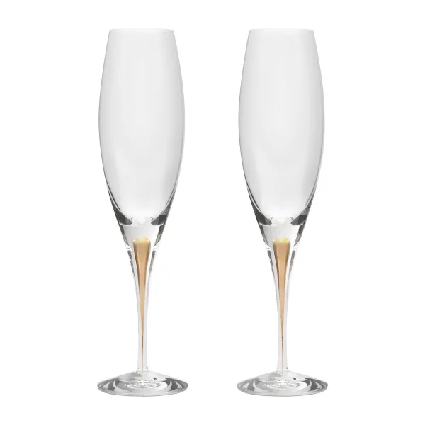 Orrefors Intermezzo champagneglas 26 cl 2-pack Goud