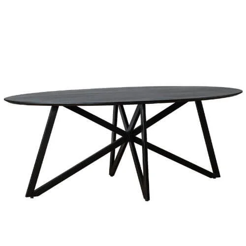 Ovale eettafel Oslo Black Acasia Web Leg 200cm