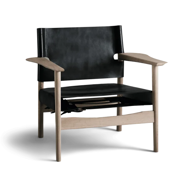 OX Denmarq Autumn fauteuil zeepbehandeld eikenframe Zwart