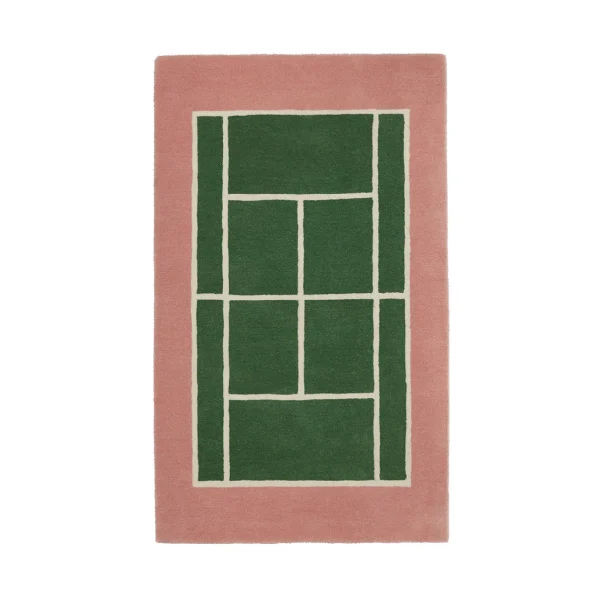 OYOY Tennis vloerkleed Green-rose, 88x150 cm