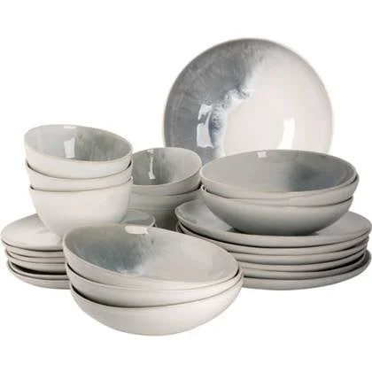 Palmer Serviesset Nordic Stoneware 6-persoons 24-delig Wit Groen