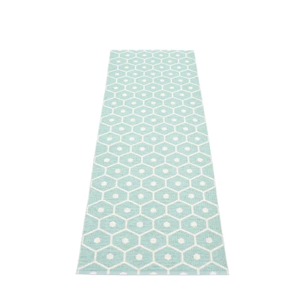 Pappelina Honey vloerkleed - turquoise - 70 x 225 cm