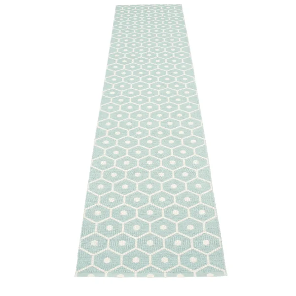 Pappelina Honey vloerkleed - turquoise - 70 x 350 cm