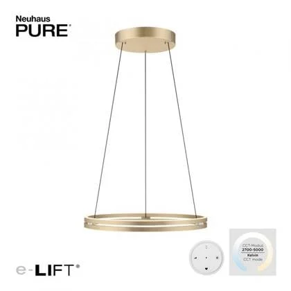 Paul Neuhaus Hanglamp E-Loop e-Lift Ø 70 cm mat goud