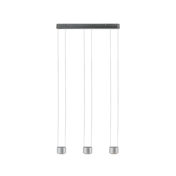Paulmann - Aldan 3 hanglamp dimbaar. Zwart/geborsteld aluminium