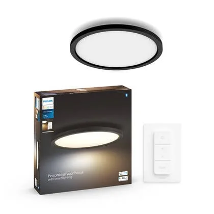 Philips Hue Aurelle - paneellamp - warm- tot koelwit licht - zwart - rond