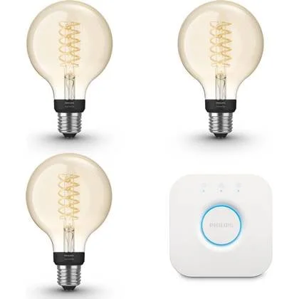 Philips Hue Starterspakket Filament White G93|E27 3 Lampen