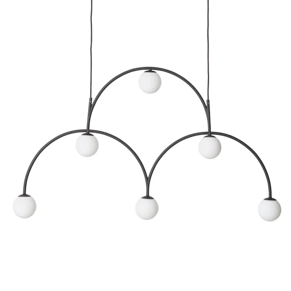 Pholc Bounce 116 plafondlamp Zwart-opaalglas