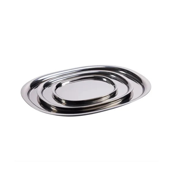 Piet Hein - Superellipse dienblad, set van 3, roestvrij staal