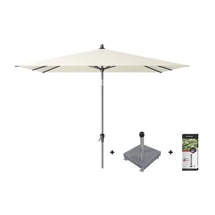 Platinum Riva stokparasol 2.5x2.5 - Ecru met voet en hoes