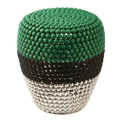 POLSPOTTEN Dot Kruk/Bijzettafel - Groen / Zwart / Zilver