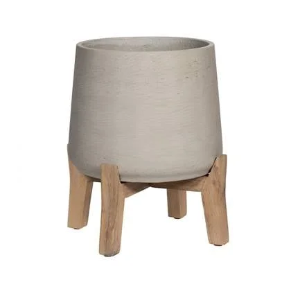 Pottery Pots Bloempot op standaard Grijs-Beige D 45 cm H 38 cm