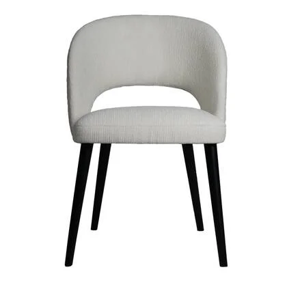 PTMD Abierto White Nanci Fabric Dining Chair