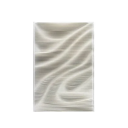 PTMD Aleishia White Rect Mdf Wallpanel Wavy Design