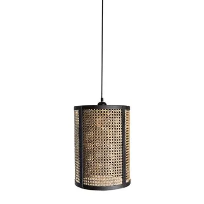 PTMD Bayu Black iron hanging lamp with bamboo cilinder