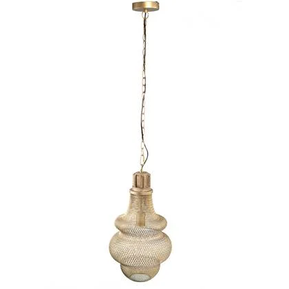 PTMD Elvira Gold iron hanginglamp antique bubble shape