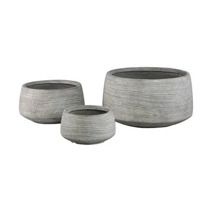 PTMD Giulietta Grey Round Magnesium Pot Lines Low SV3