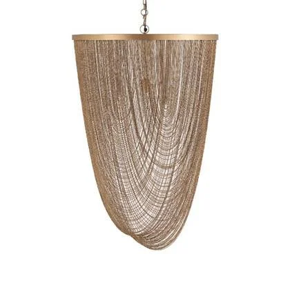 PTMD Hanglamp Nishan - 70x70x100 cm - Ijzer - Goud