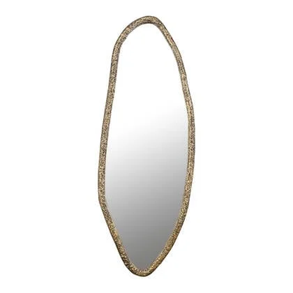 PTMD Paislie Brass Organic Shaped Mirror Oval