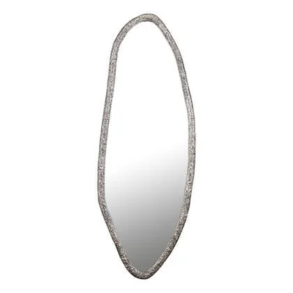PTMD Paislie Nickel Organic Shaped Mirror Oval