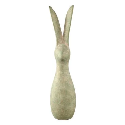 PTMD Remy Green Cement Rabbit Shaped Statue Ears Up XL
